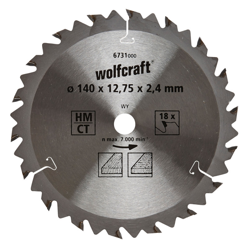 Lame de scie circulaire pour panneaux agglomérés Ø 140 x 12,75 mm WOLFCRAFT