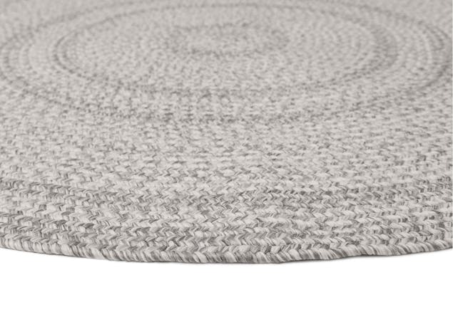 Mika Grey Braided Flatweave Indoor Outdoor Round Rug