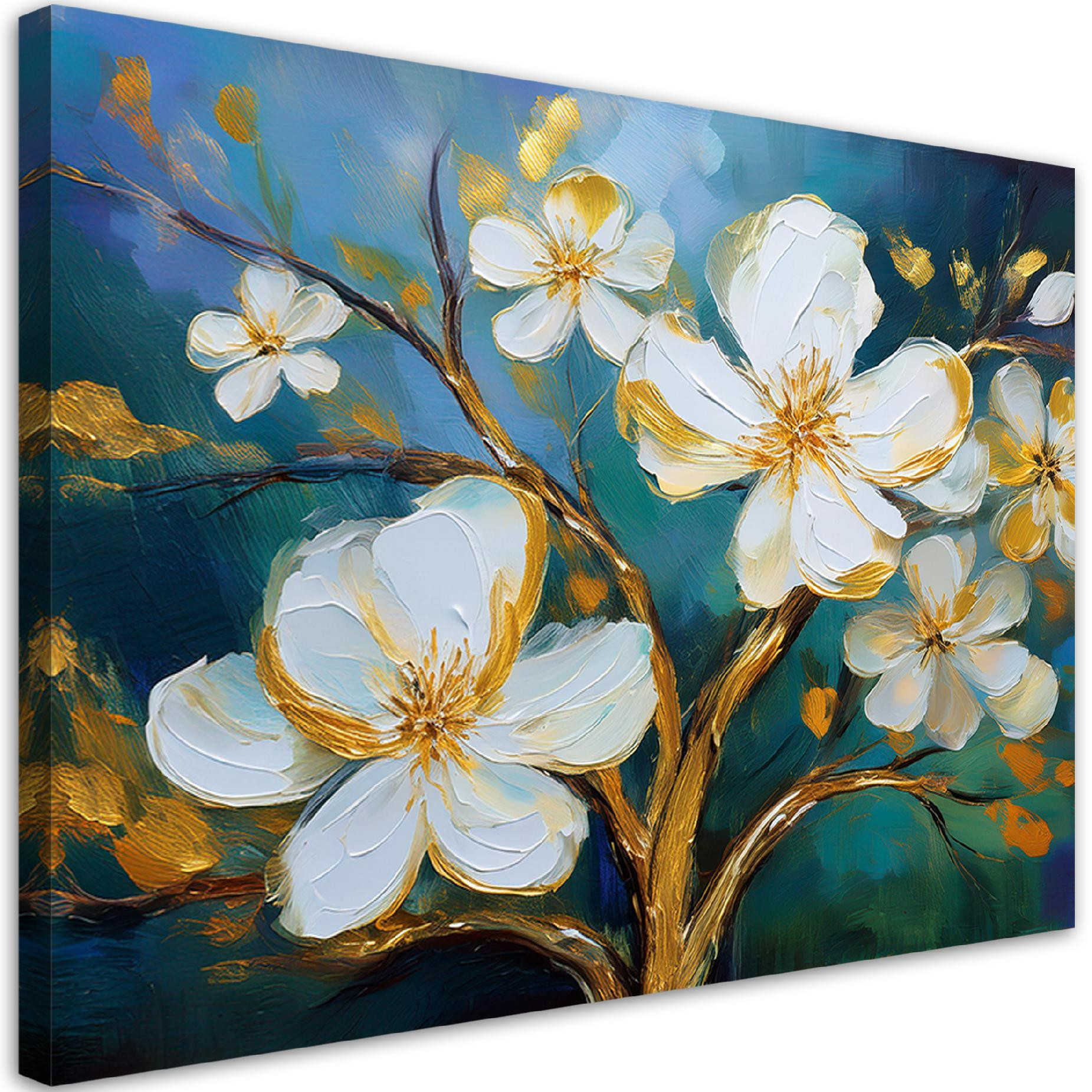 Feeby Obraz na płótnie, Kwitnący Kwiat Magnolia Malowany 60x40