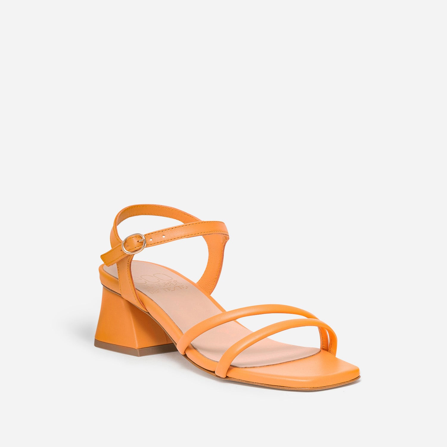 Sandale TEXTO orange éco-conçue en cuir