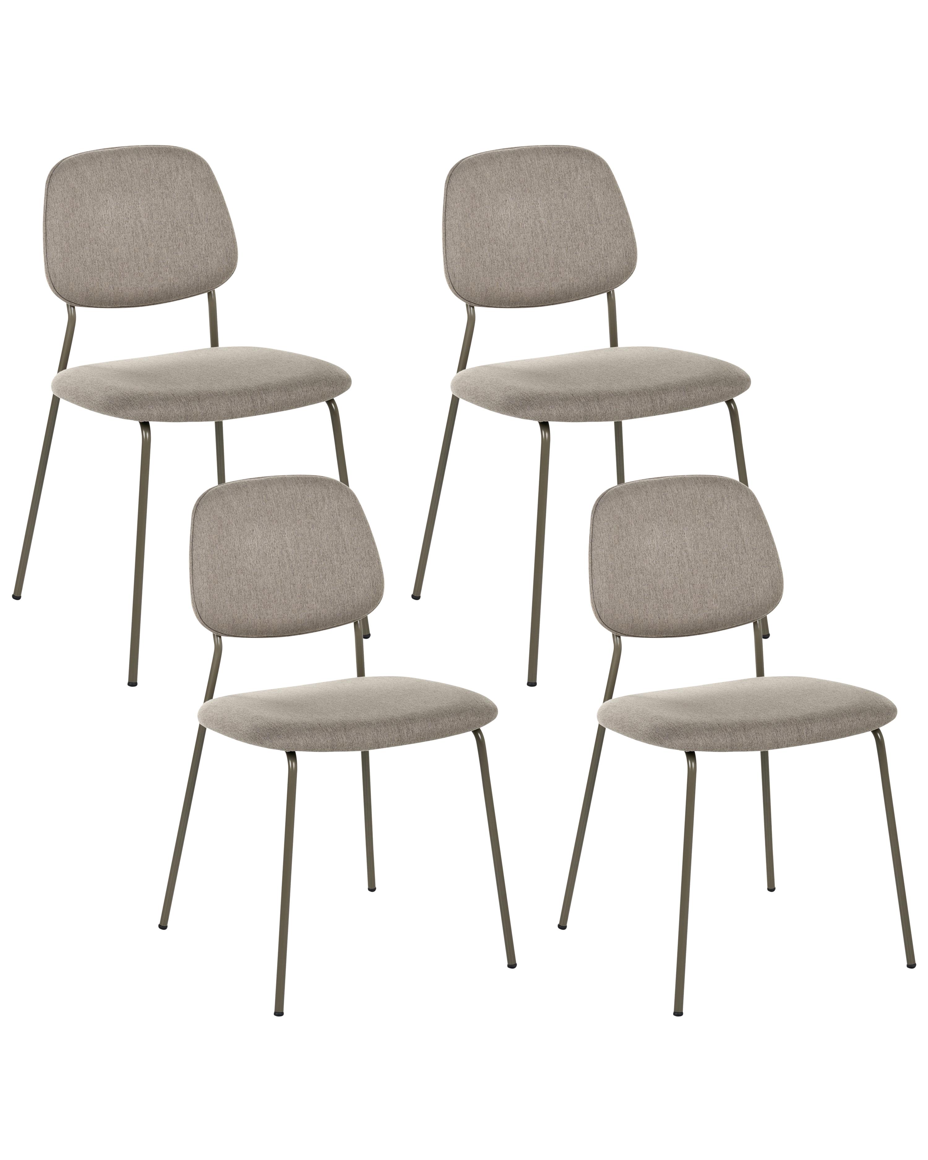 Set of 4 Dining Chairs RILEY Fabric Taupe