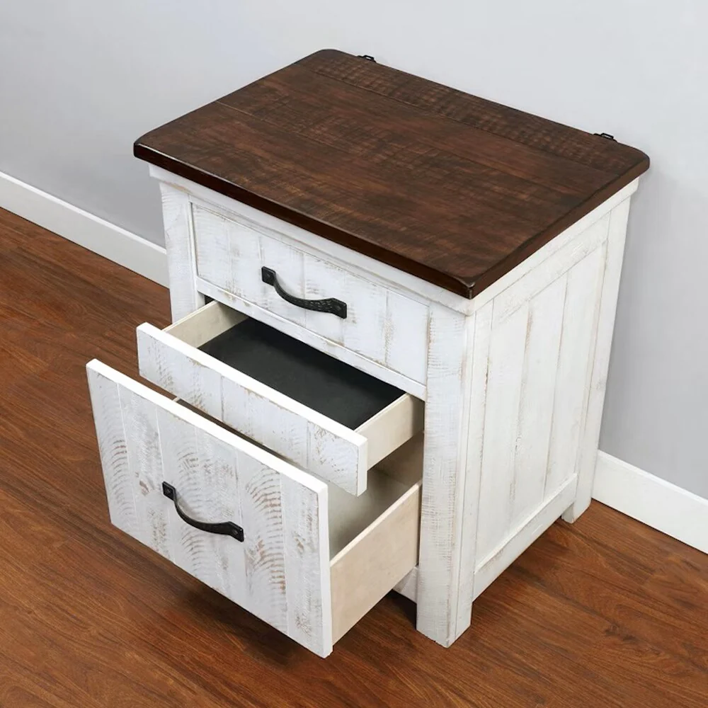 3 Drawers Nightstand with USB Chargers