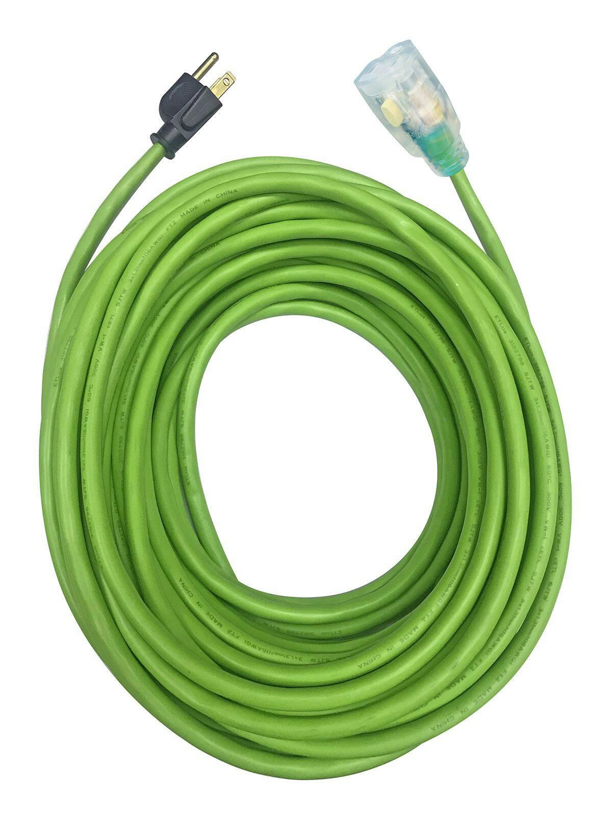 NOMA 82-ft 16/2 Outdoor Extension Cord with Lighted end & Locking Connector, Lime Green