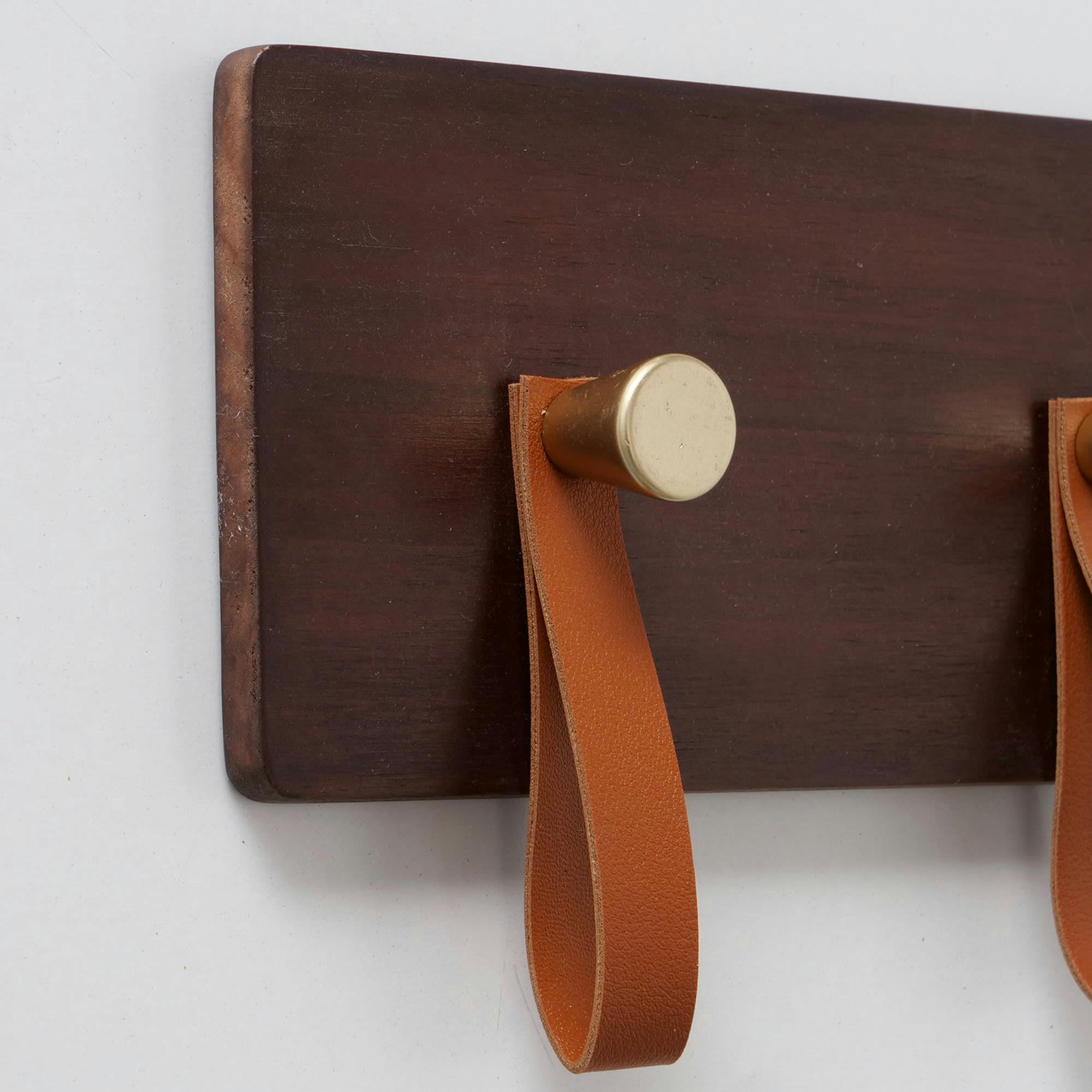 - Portemanteau mural à 4 accroches bois et similicuir