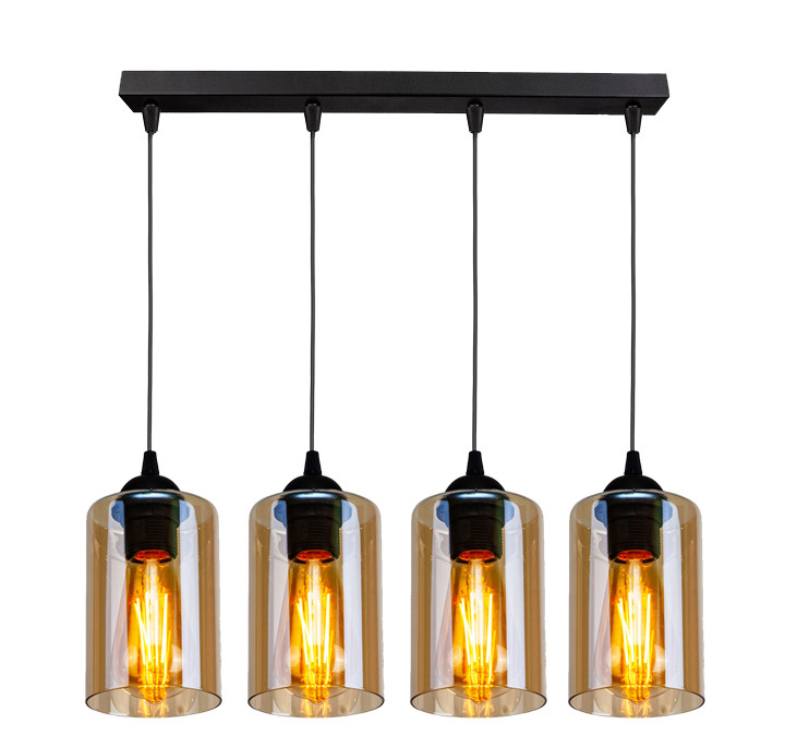 Lampa wisząca czarno-bursztynowy BISTRO 4xE27x40W Candellux