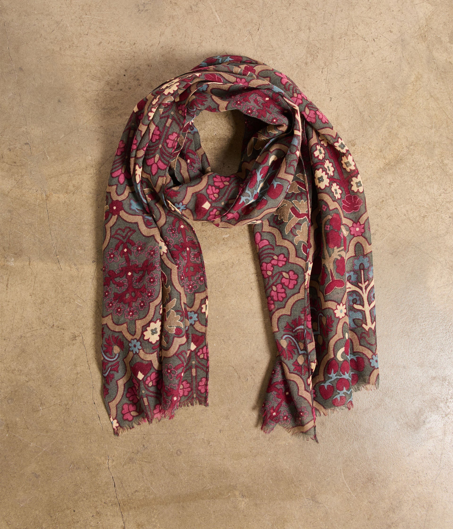 Foulard à fleurs kaki Zuma