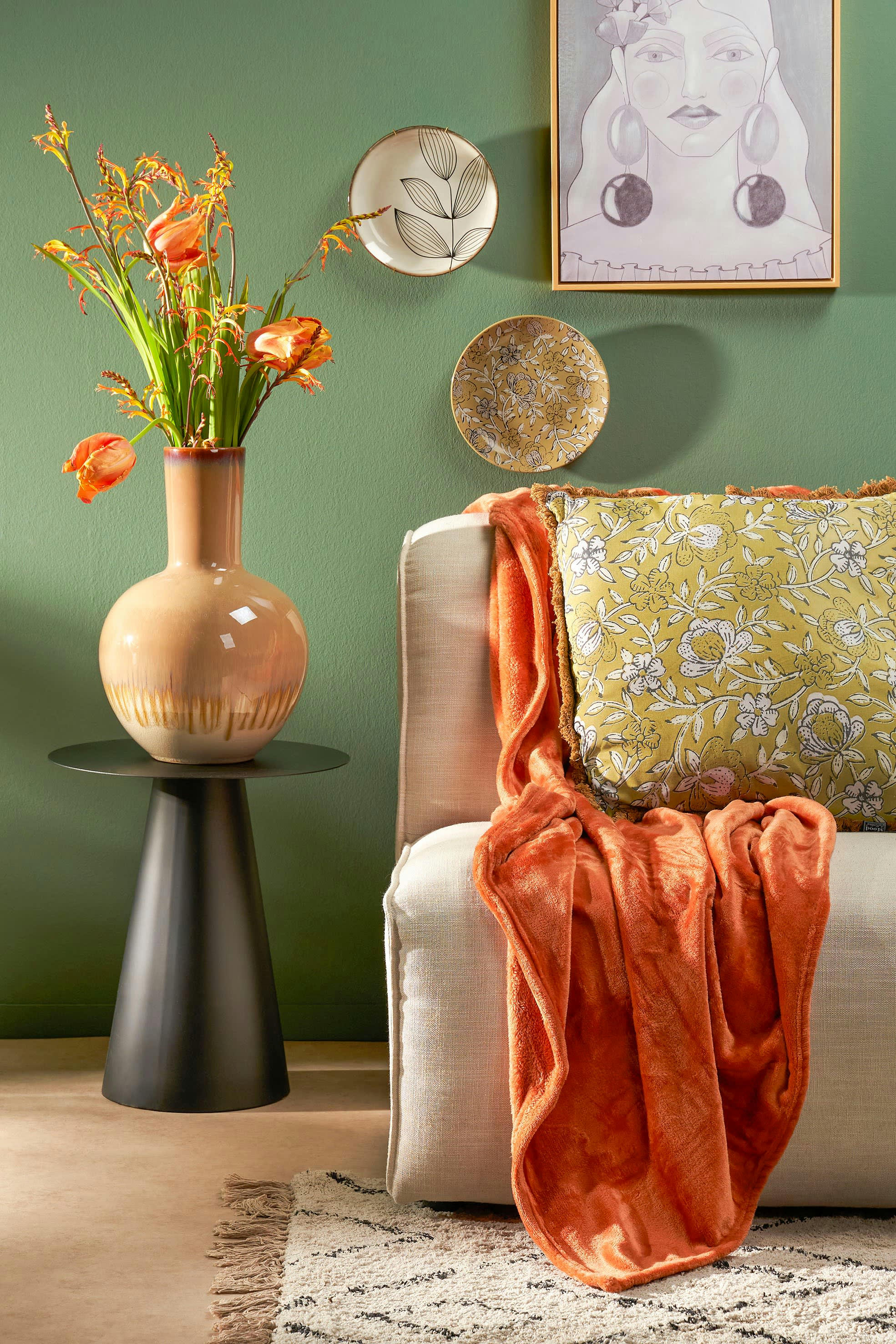 FAMKE - Plaid polaire terra 180x130