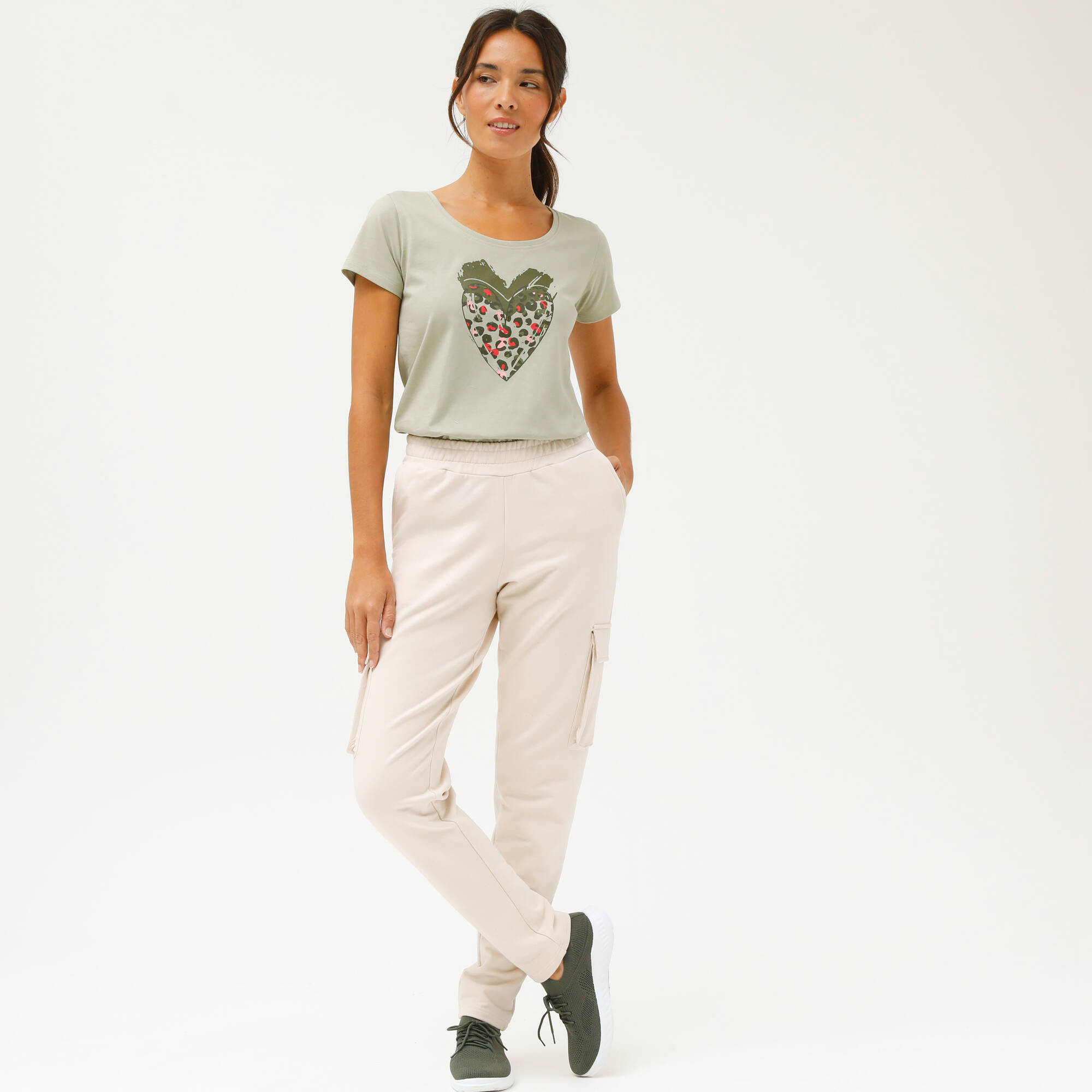 T-shirt manches courtes, imprimé cœur