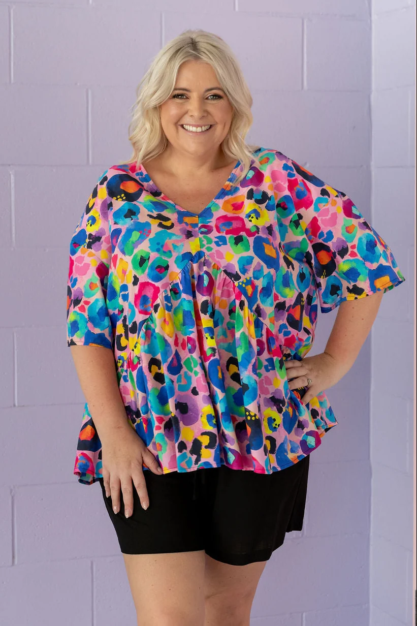 Peak Top in Rainbow Leopard Pink by Kasey Rainbow