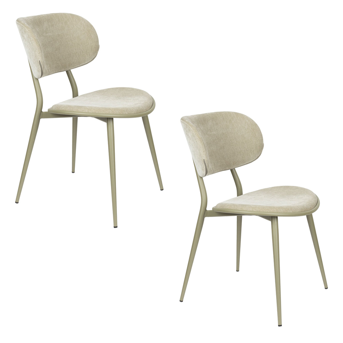 Zuiver Lieve Eetkamerstoelen Groen - Set van 2