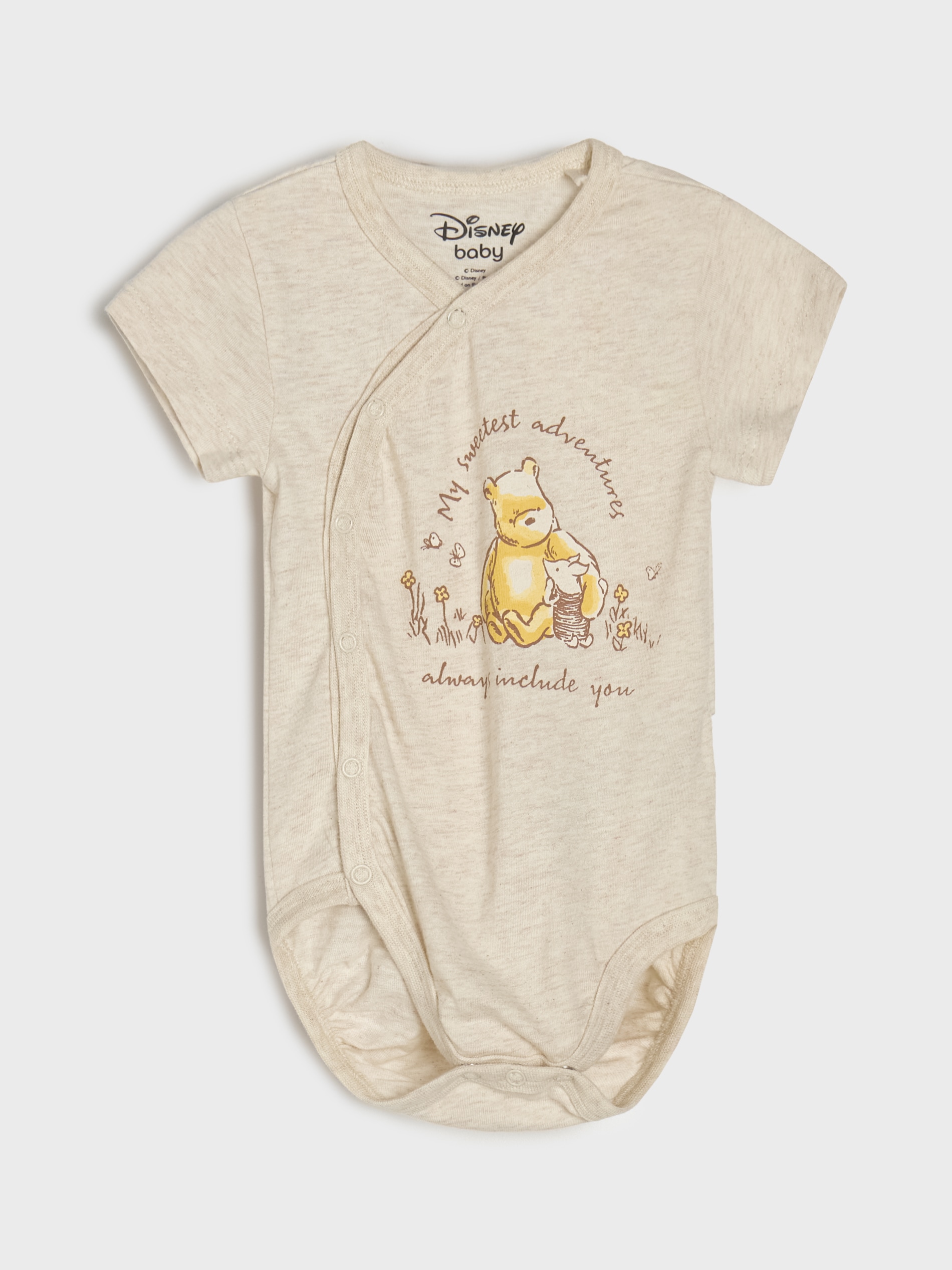 Bawełniane body z nadrukiem z dekoltem kopertowym 2 pack Winnie The Pooh