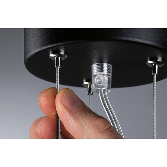 LED-Pendelleuchte, WD Volea Pendelabhängung Schwarz/Silber Metall
