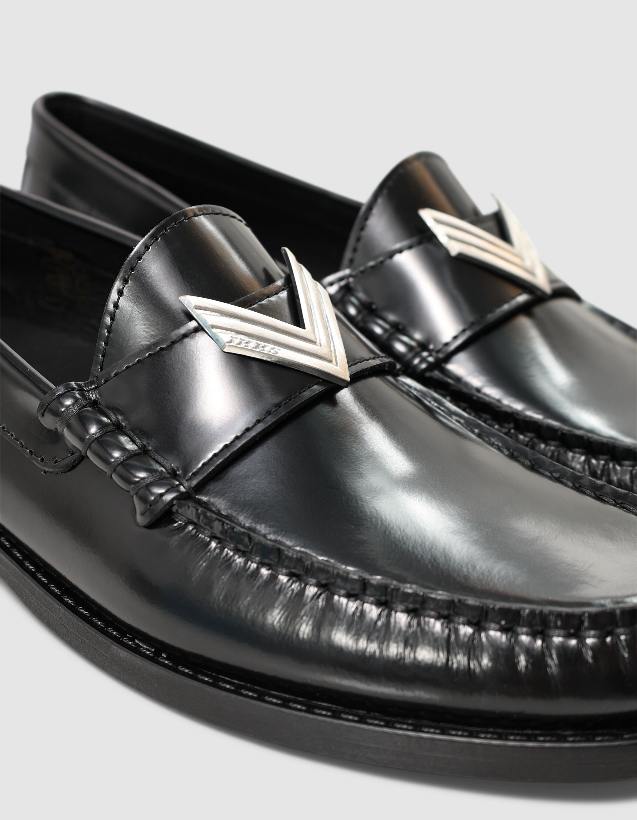 Mocassins noirs cuir glacé Femme
