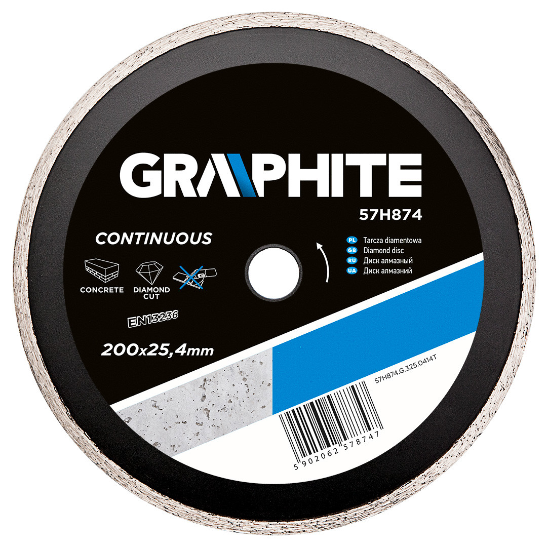Tarcza diamentowa 200x25.4mm pełna GRAPHITE 57H874