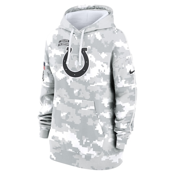 Indianapolis Colts Nike Women's 2024 Salute To Service Club Fleece Pullover Hoodie - Arctic Camo