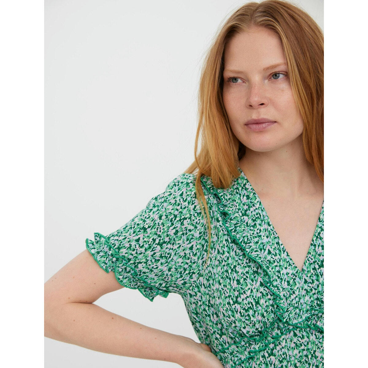 Blouse imprimée, col V