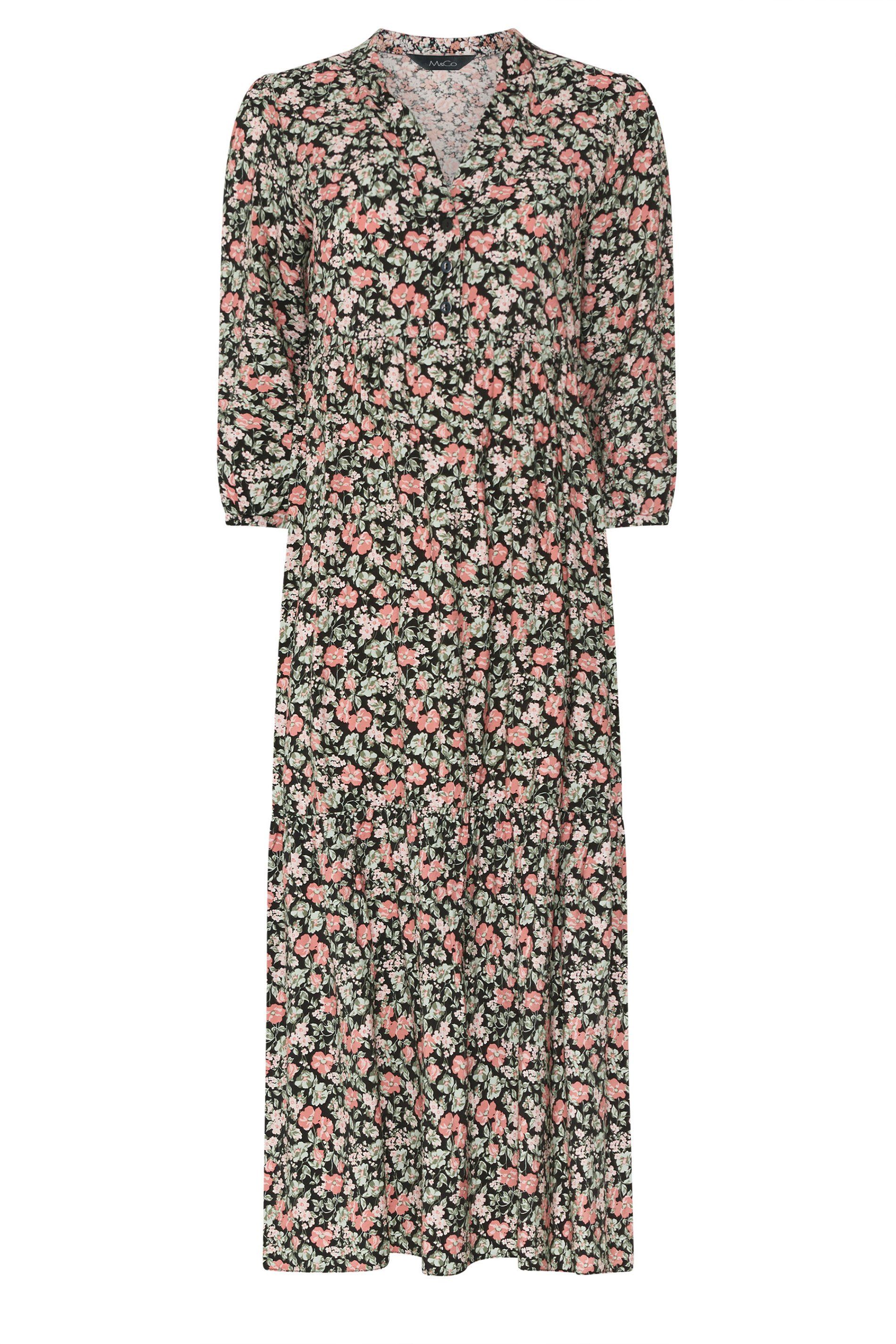 M&Co Printed Tiered Midi Dress