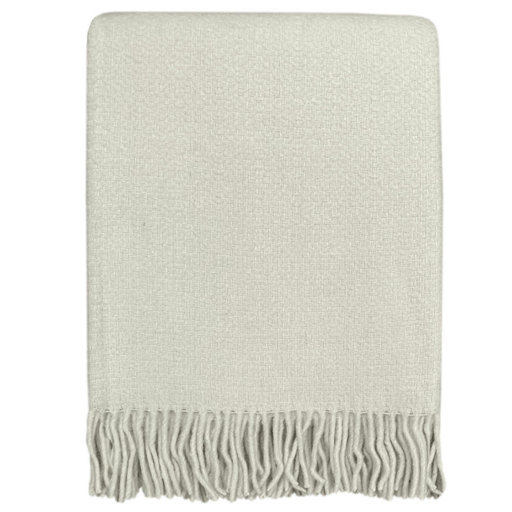 RECYCLÉE - Plaid Abbey en laine recyclée structure blanche 131x170