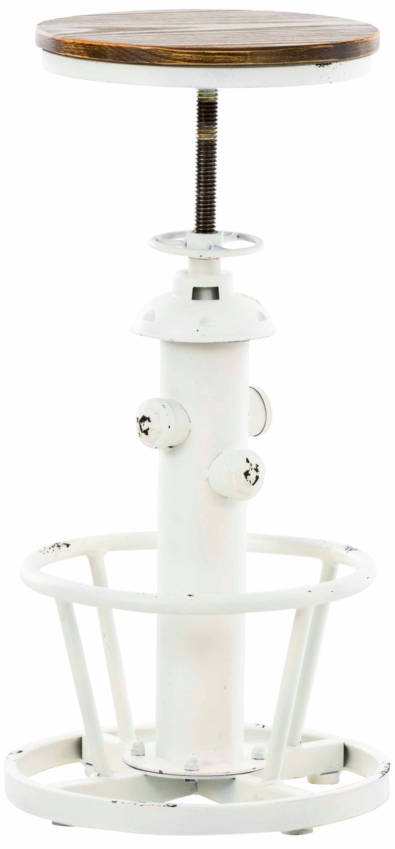 BRUNA - Tabouret de bar industriel réglable en métal Blanc antique