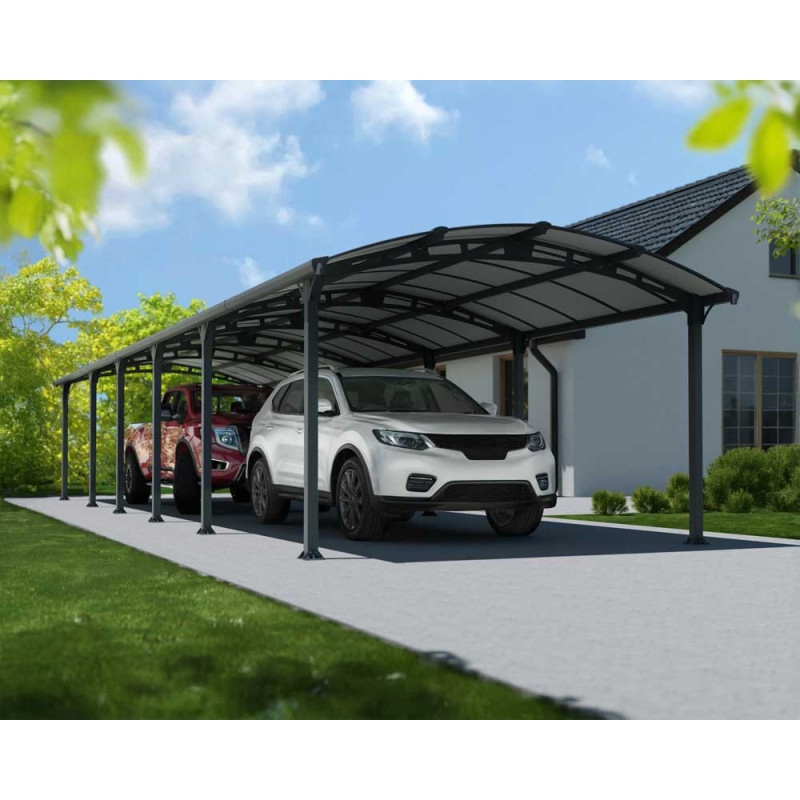 Carport en aluminium Alpine gris foncé 40,2 m²