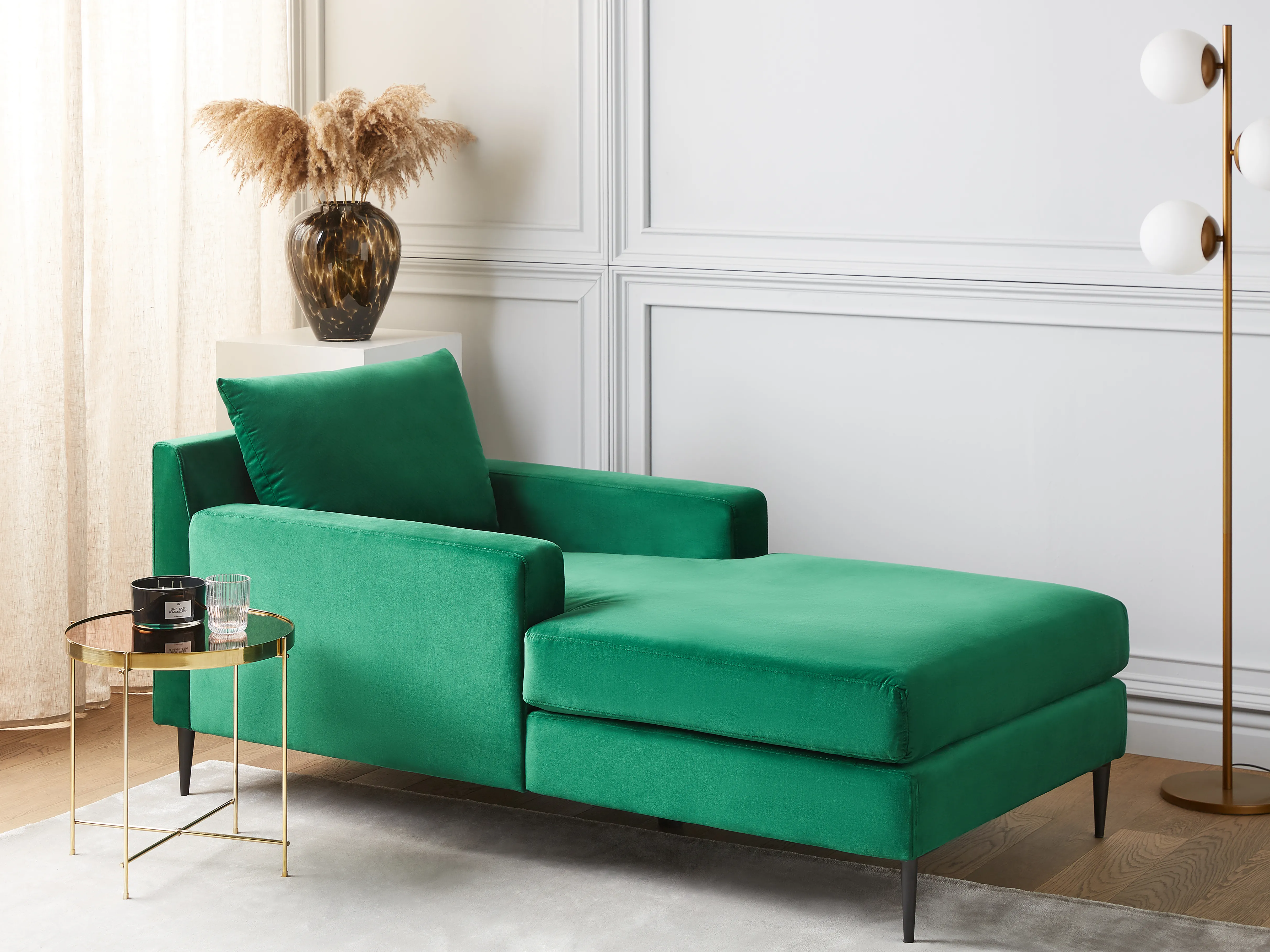 Chaise Longue GUERET Velvet Green