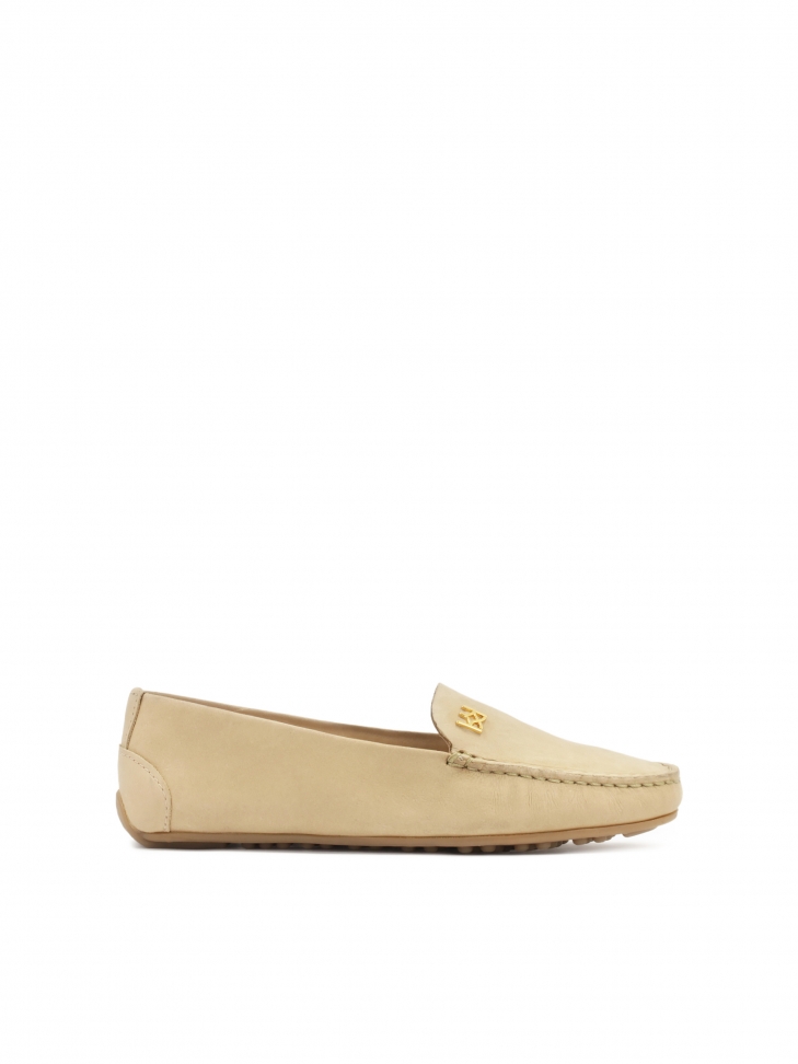 Beige casual nubuck moccasins
