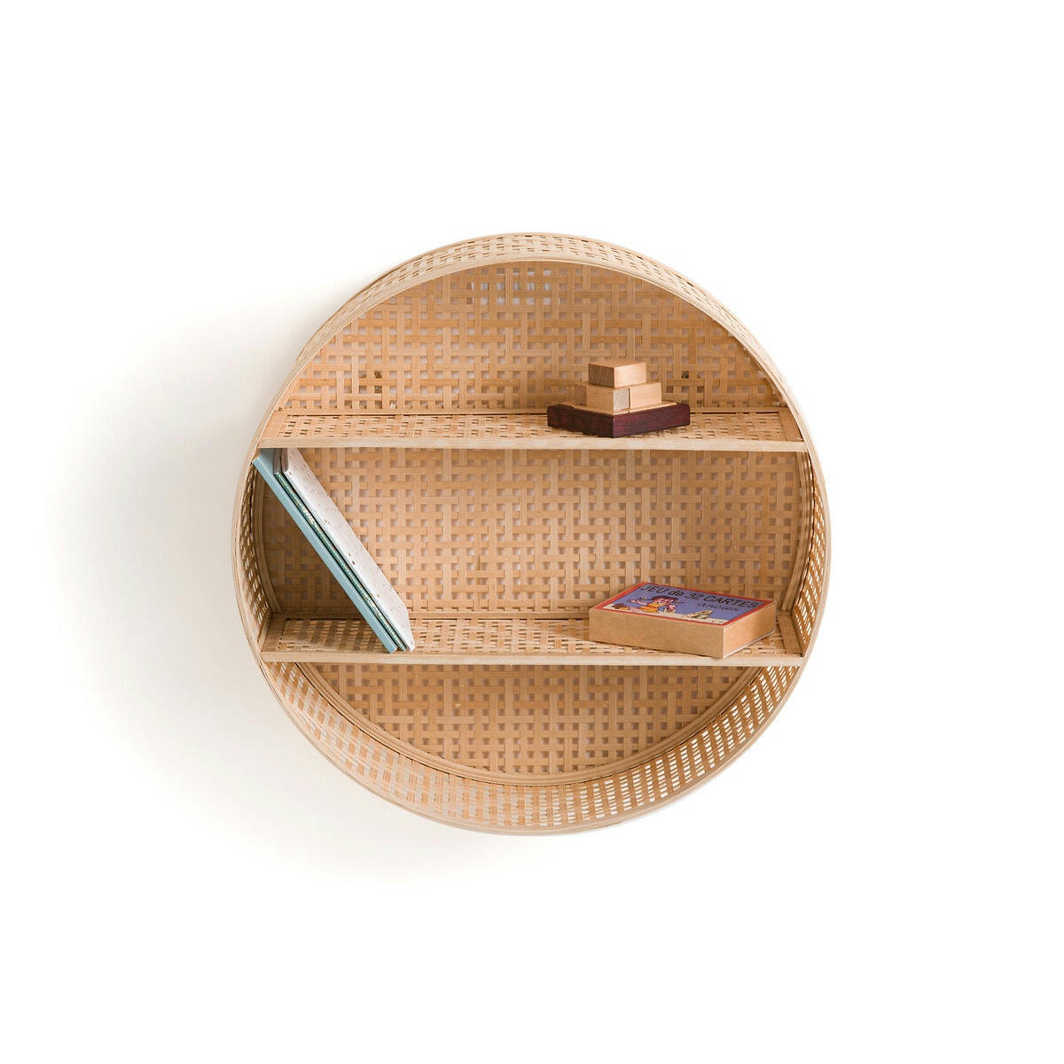 Etagère murale ronde en bambou Ø40 cm, Hadga