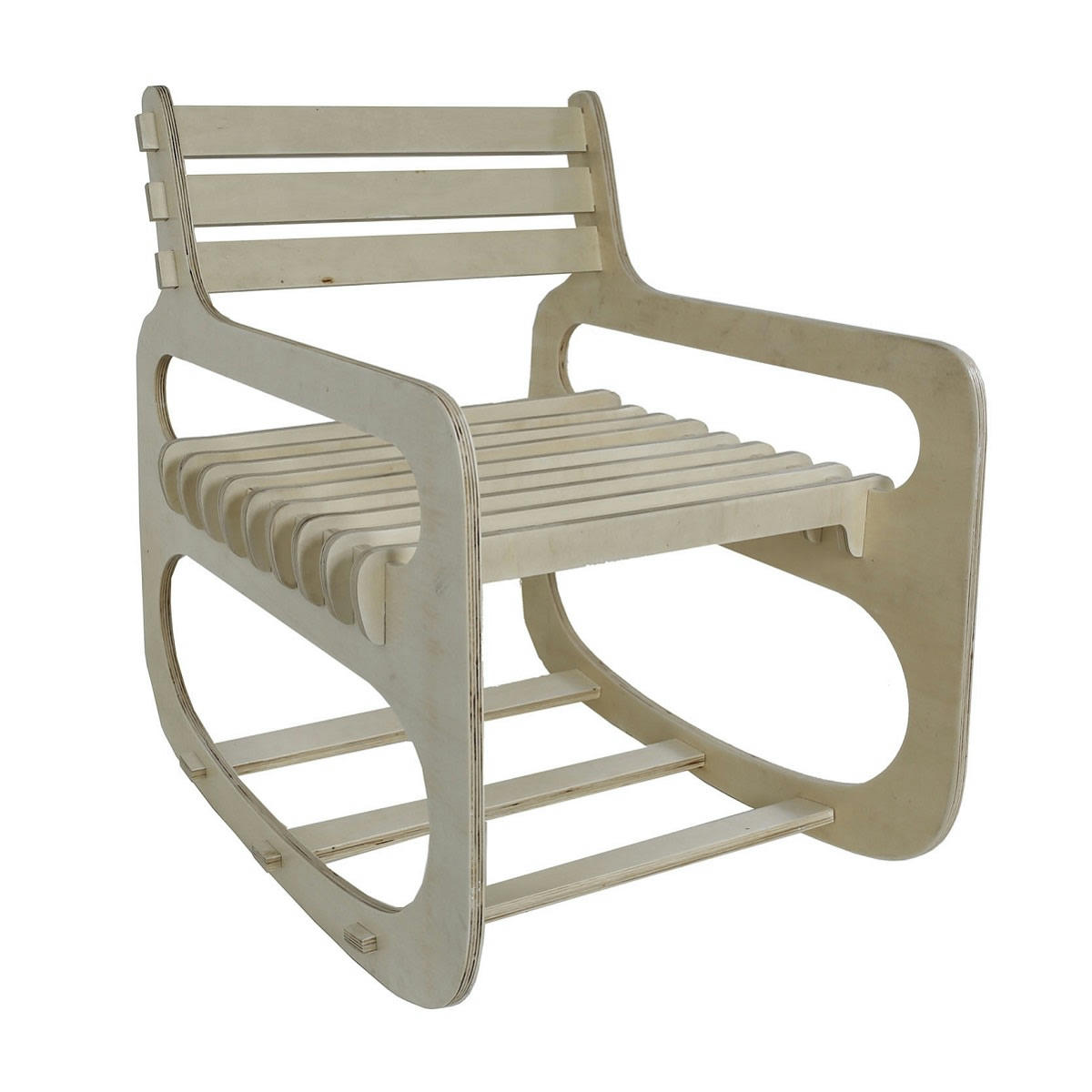 SIMPLICITY - Rocking chair en contreplaqué beige