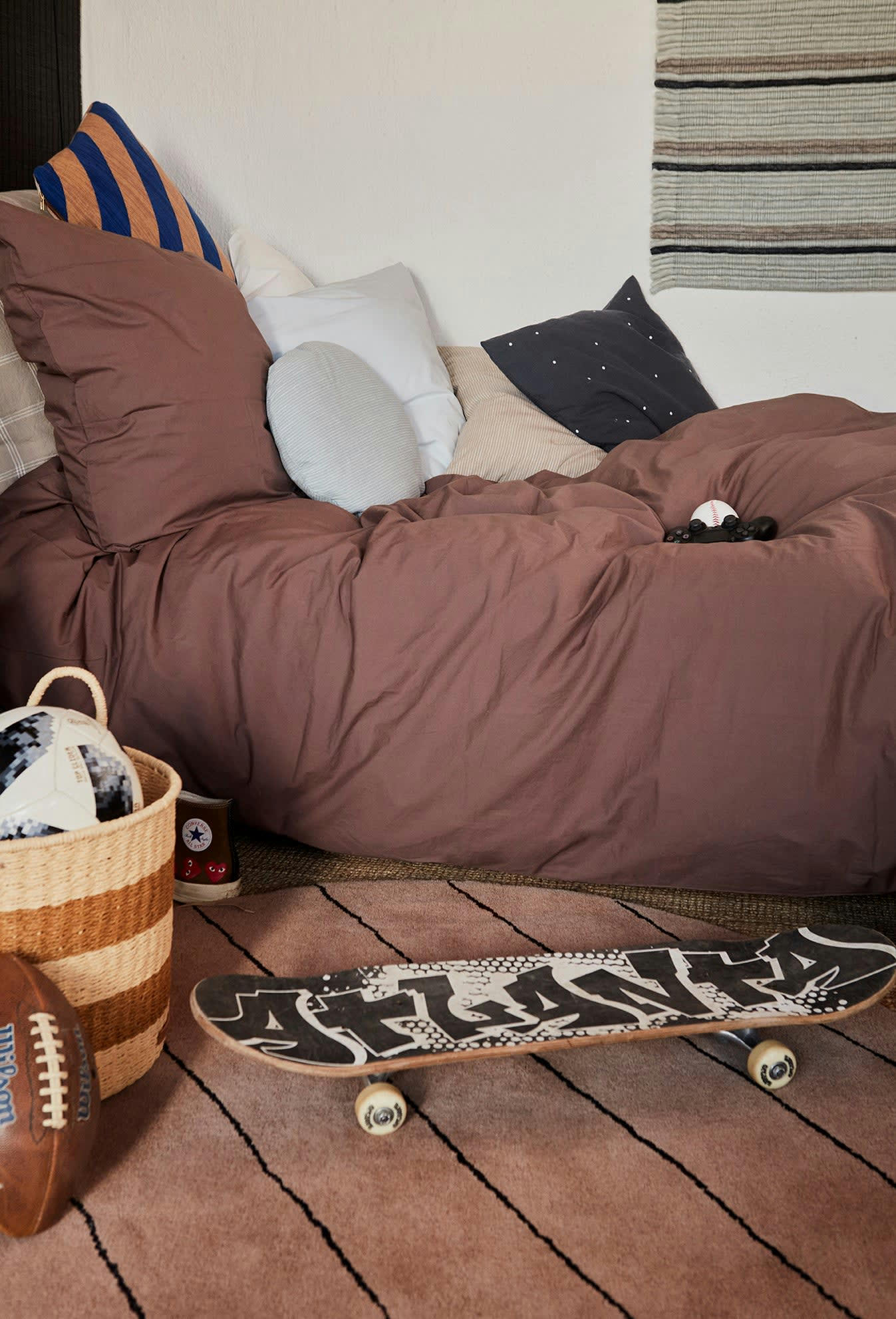 KYOTO - Coussin à pois carré 100% coton organique 50x50cm