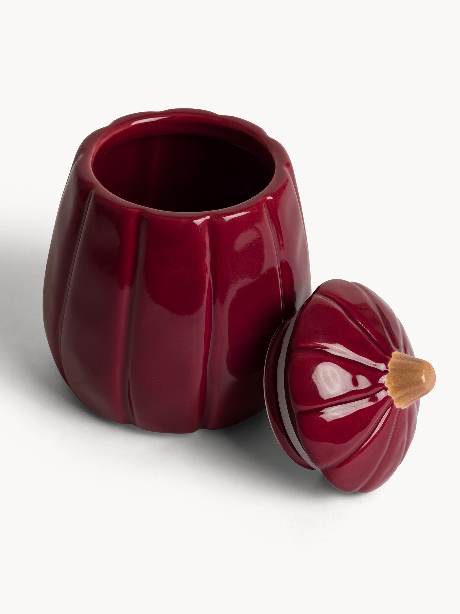 Barattolo in porcellana a forma di zucca