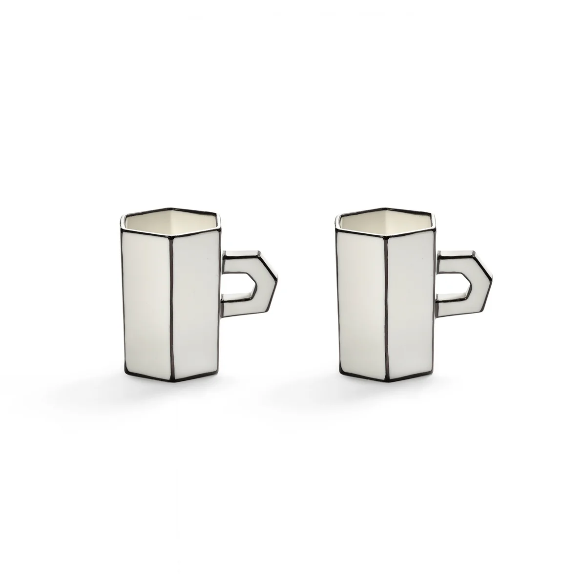 Serax - Carte Blanche Double Espressotasse, weiß / schwarz (2er Set)