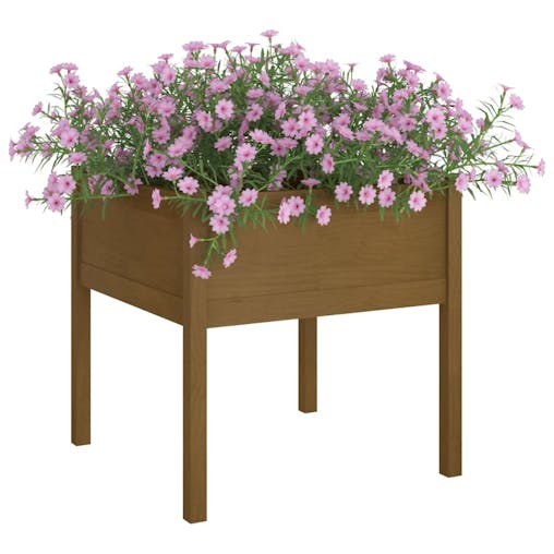 NNEVL Garden Planter Honey Brown 70x70x70 cm Solid Pinewood
