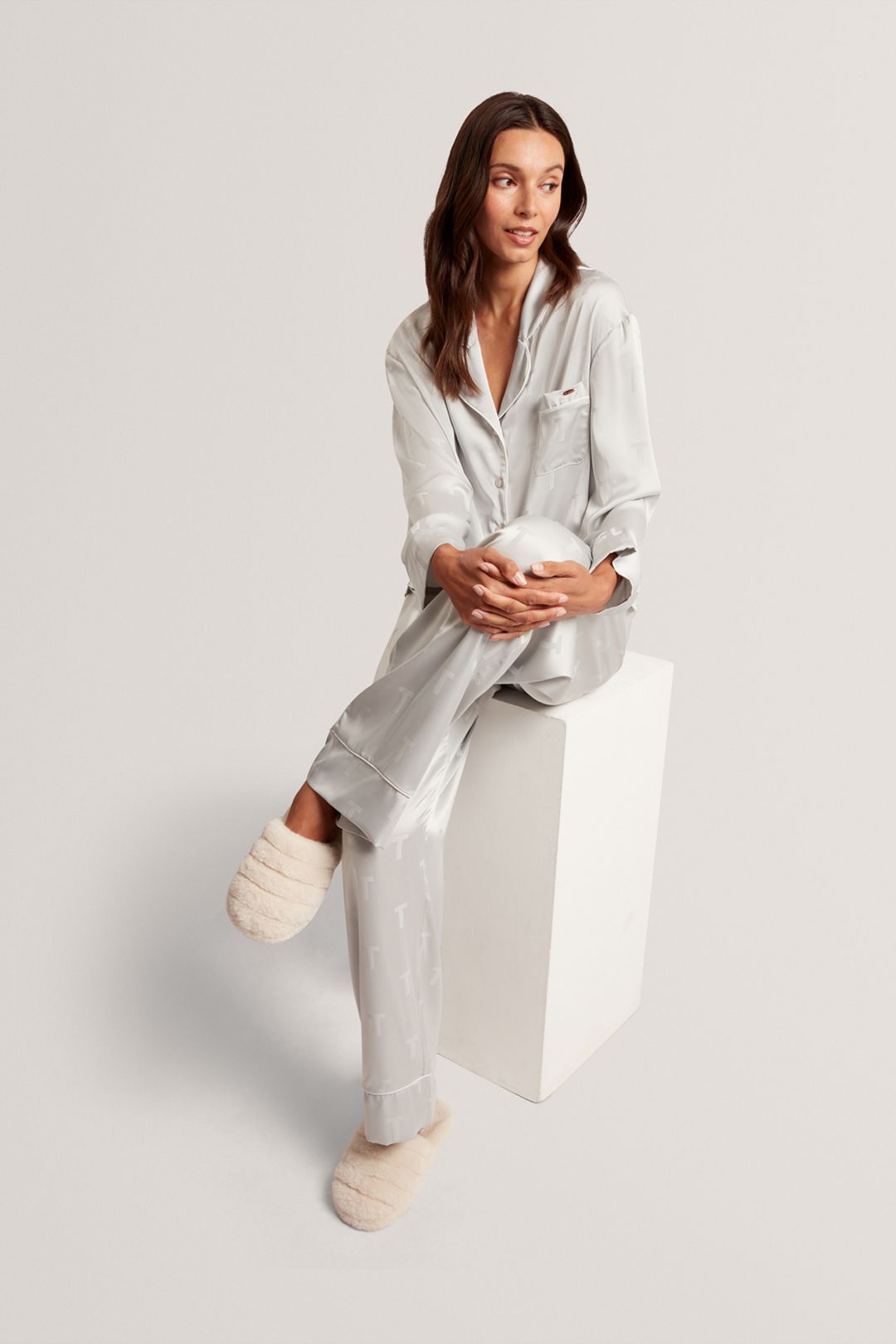 Ted Baker LOPSEY Faux Fur Mule Slipper Ivory
