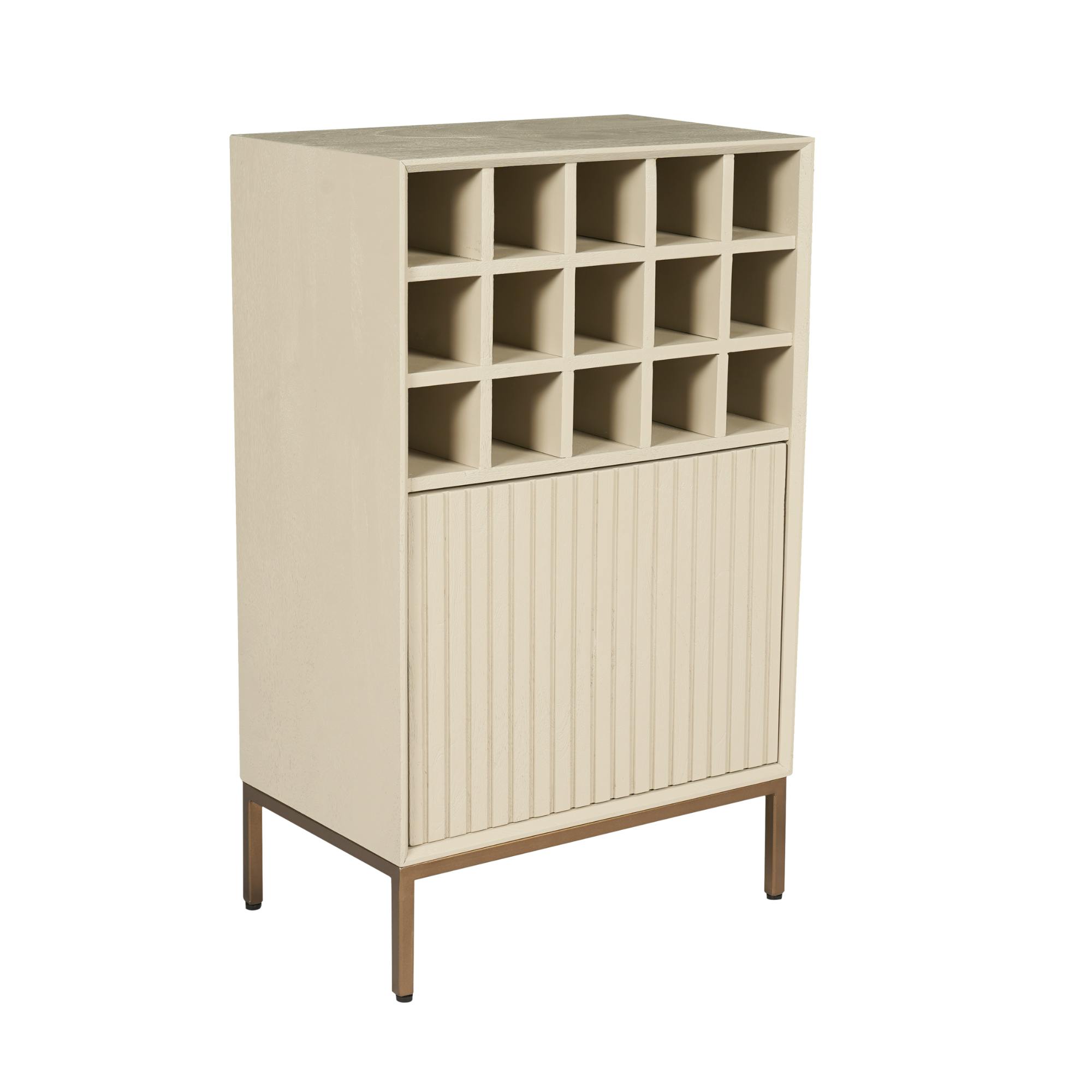 Minibar salon bois sable 1 porte 1 casier CORTINA