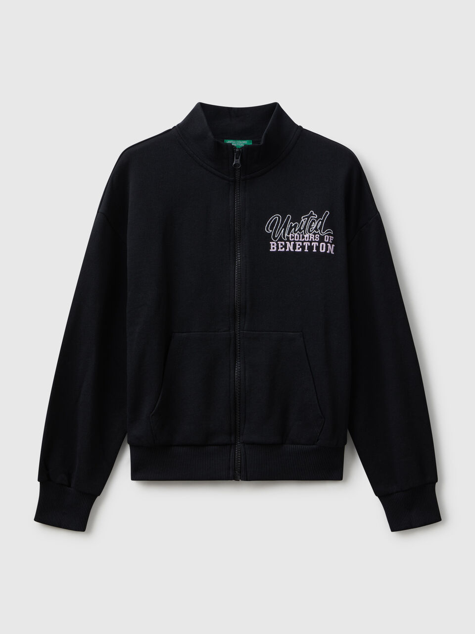 Zip-up sweatshirt with print