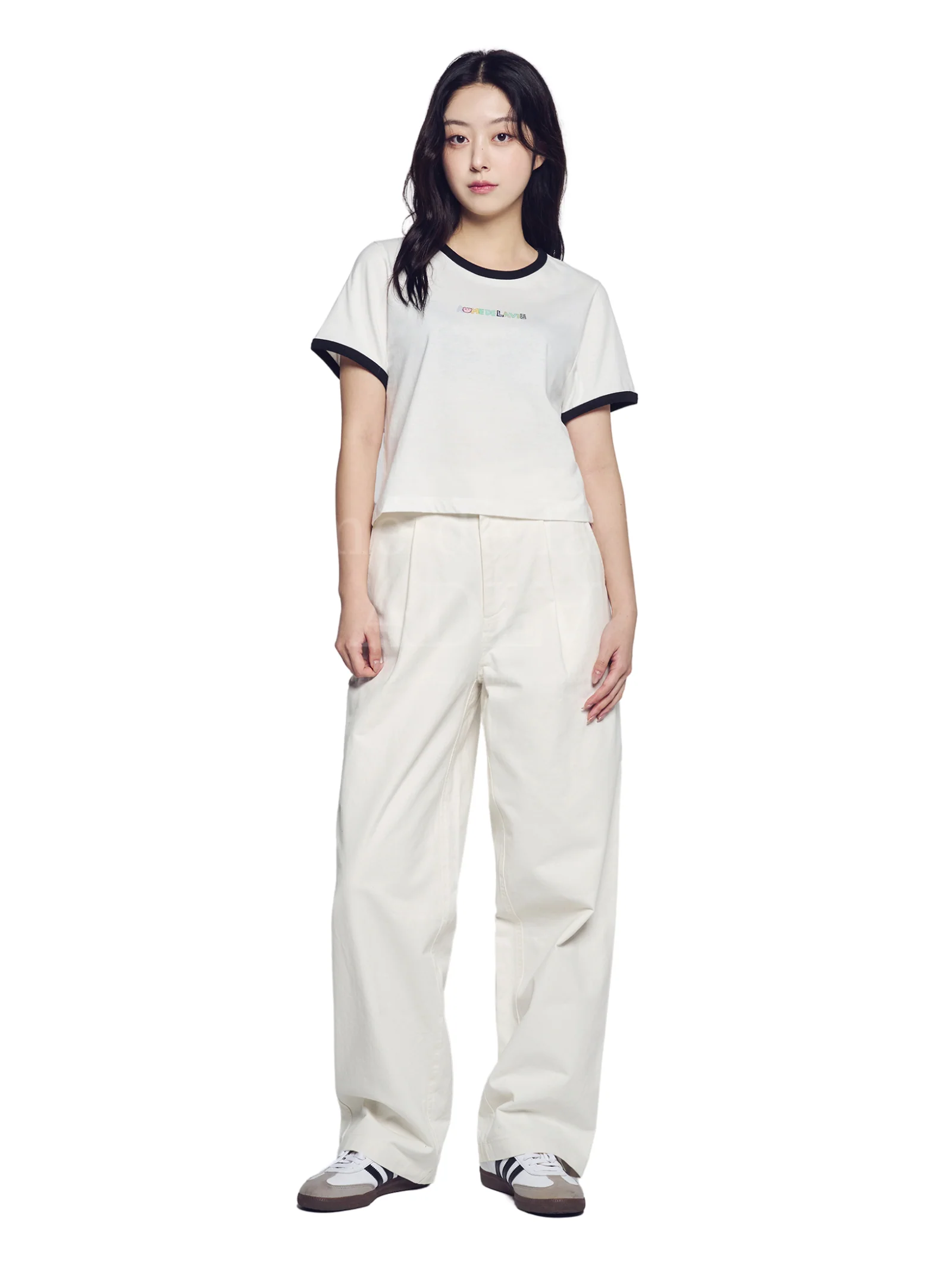 Belly Collage Logo Crop Short Sleeve T-Shirt