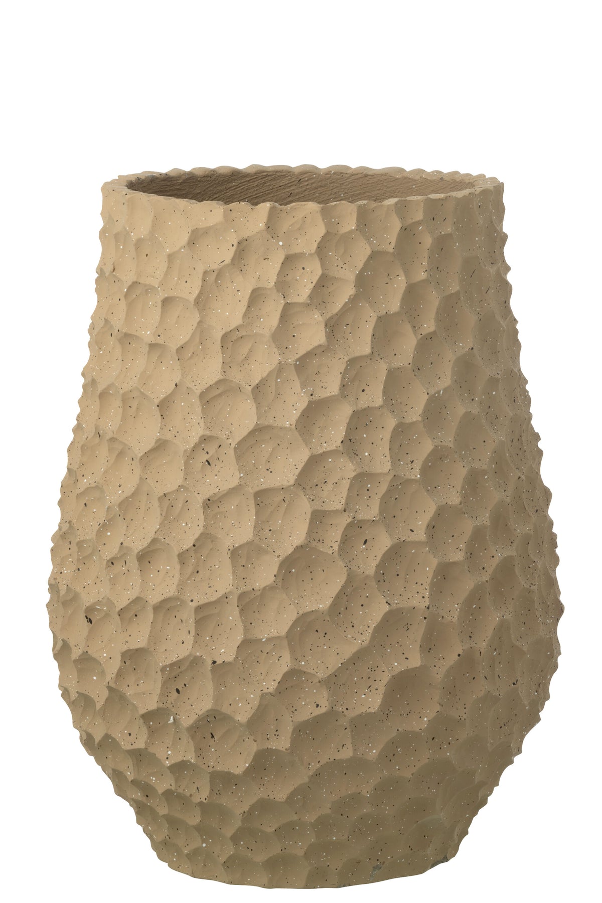 J-Line bloempot Inkepingen   Buiten zand - steen - taupe - large