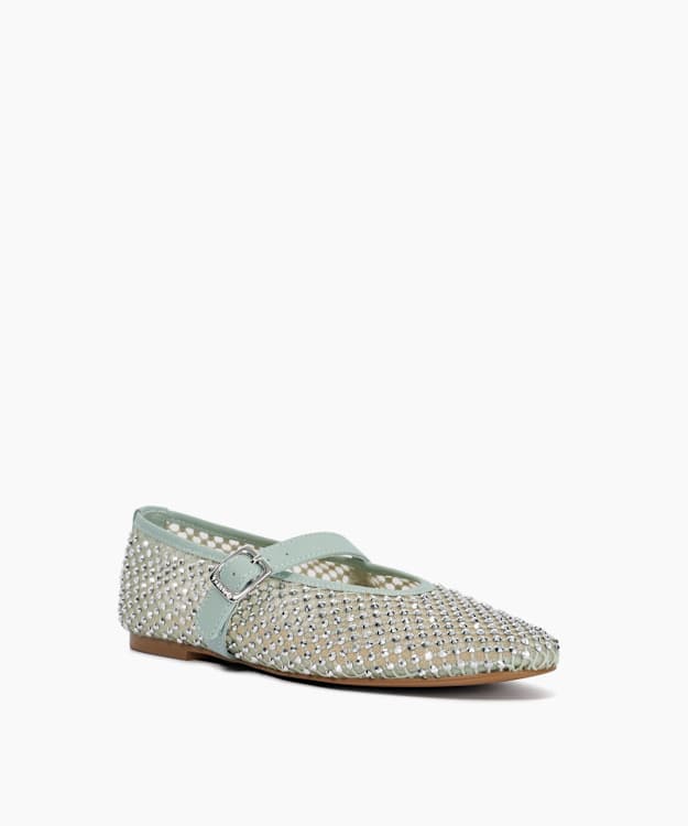 Haislee Green - Diamante Mary Jane Shoes