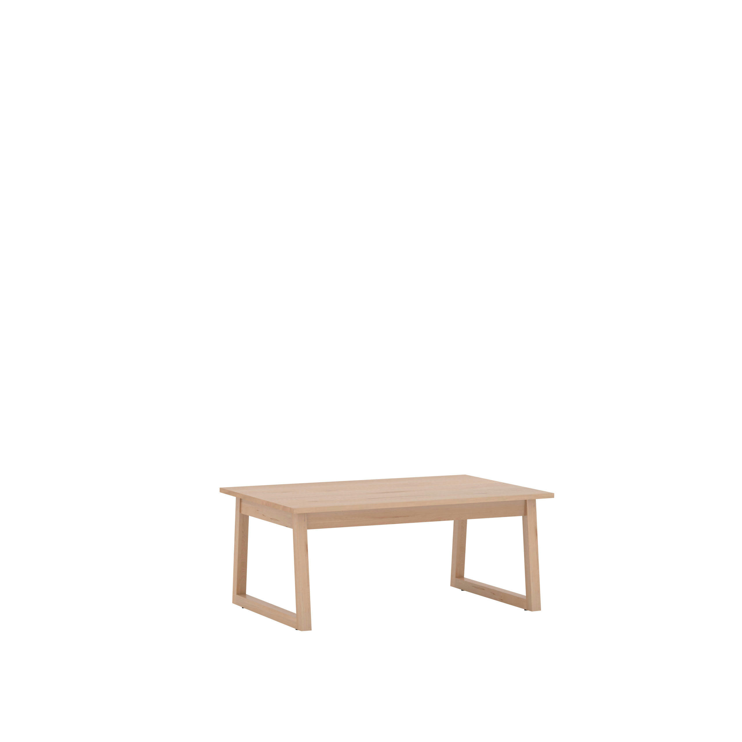 COMPAGNIE - Grande table basse en hêtre avec pieds traineaux, vernie