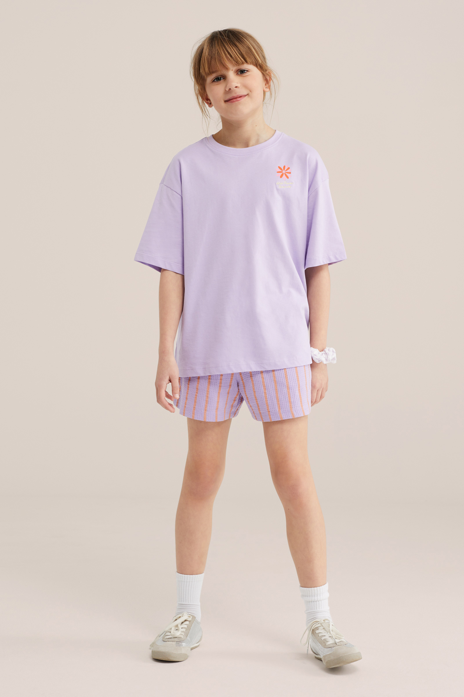 Meisjes seersucker short met streep