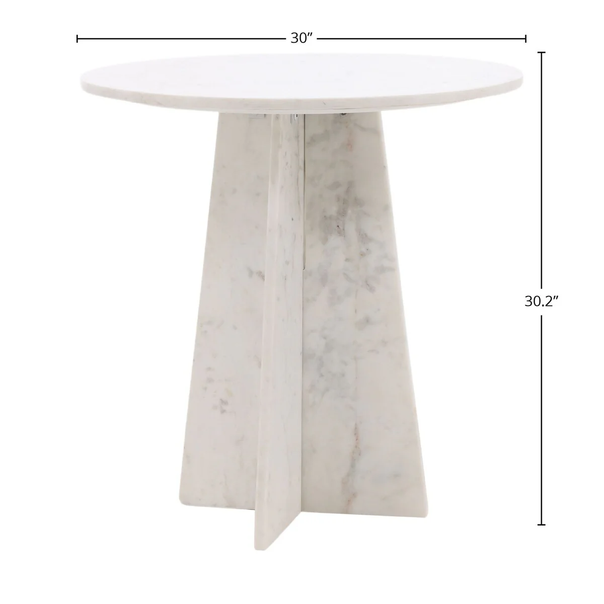 Carmel Marble Bistro Table, White