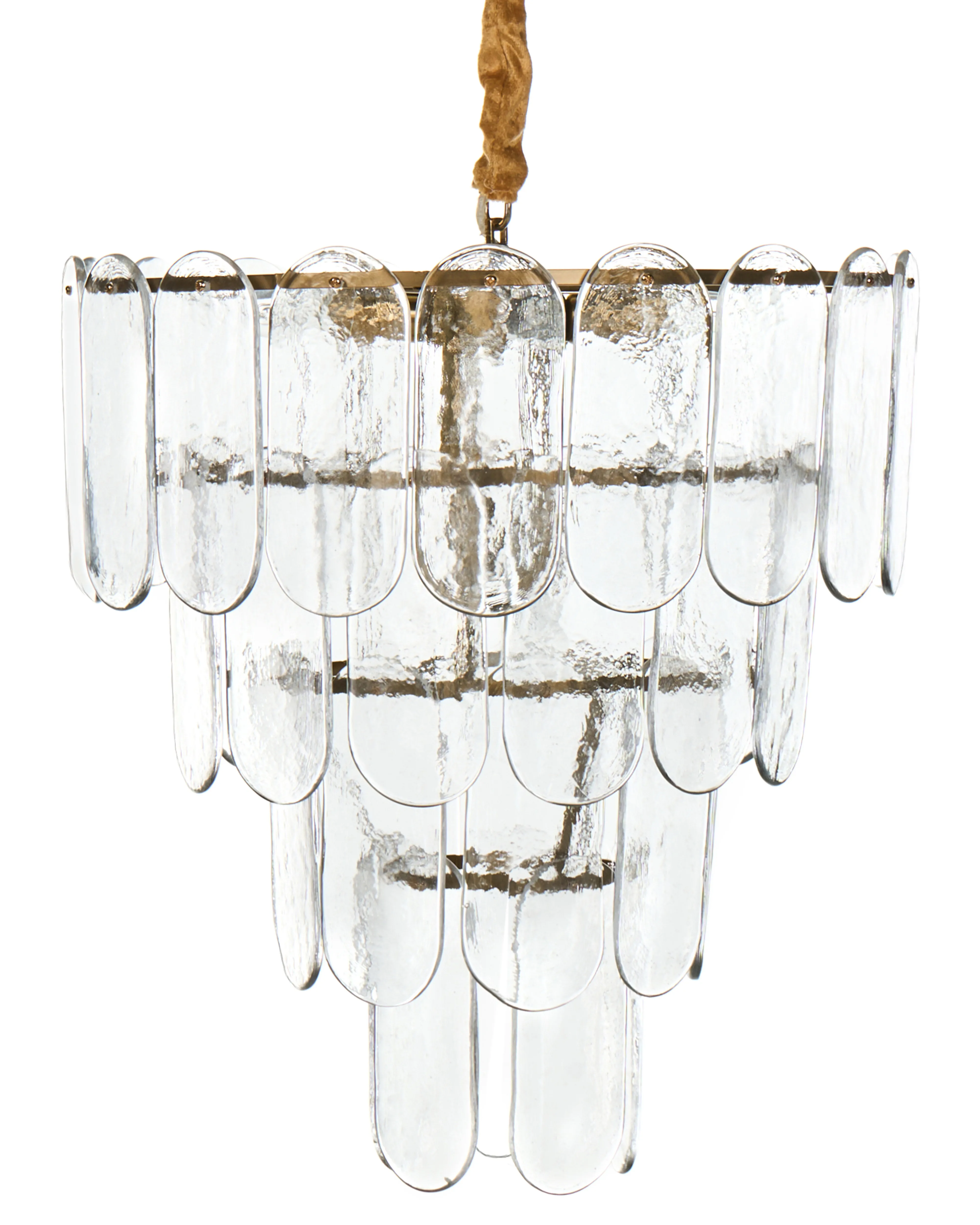 Chandelier CARAVELI Glass Brass