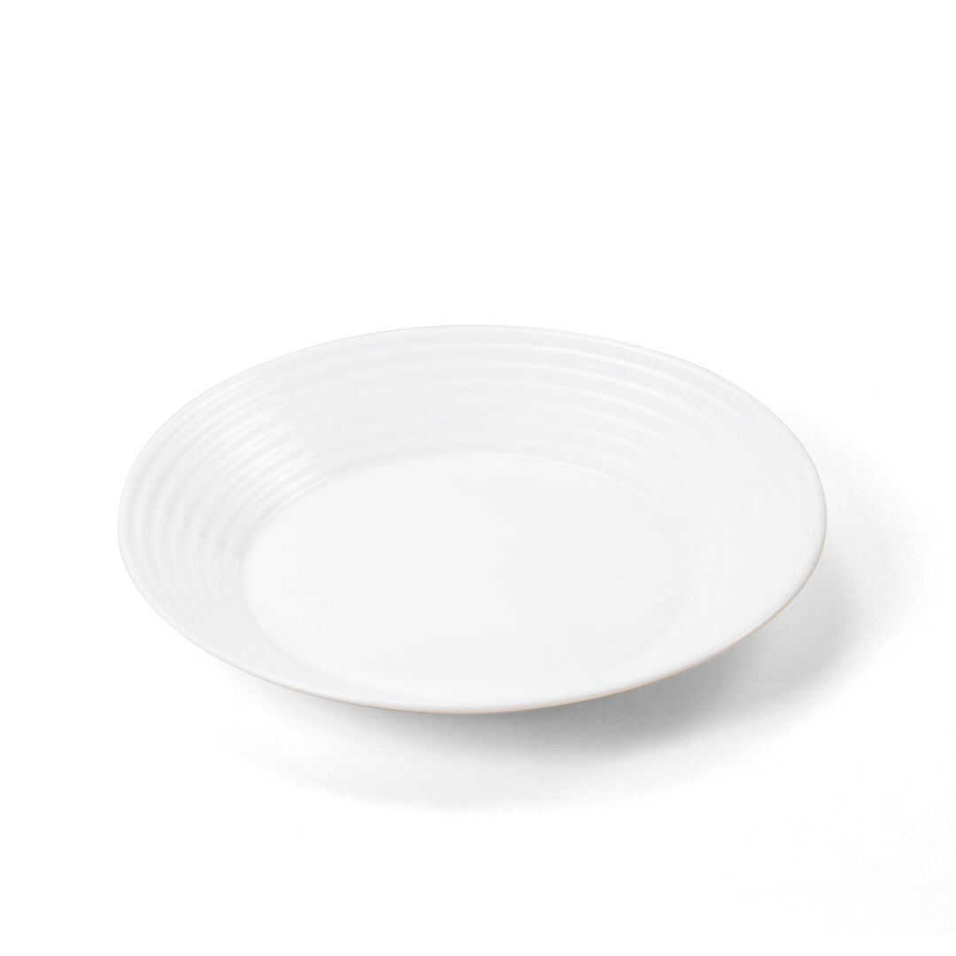 Prato de sopa branco em cerâmica