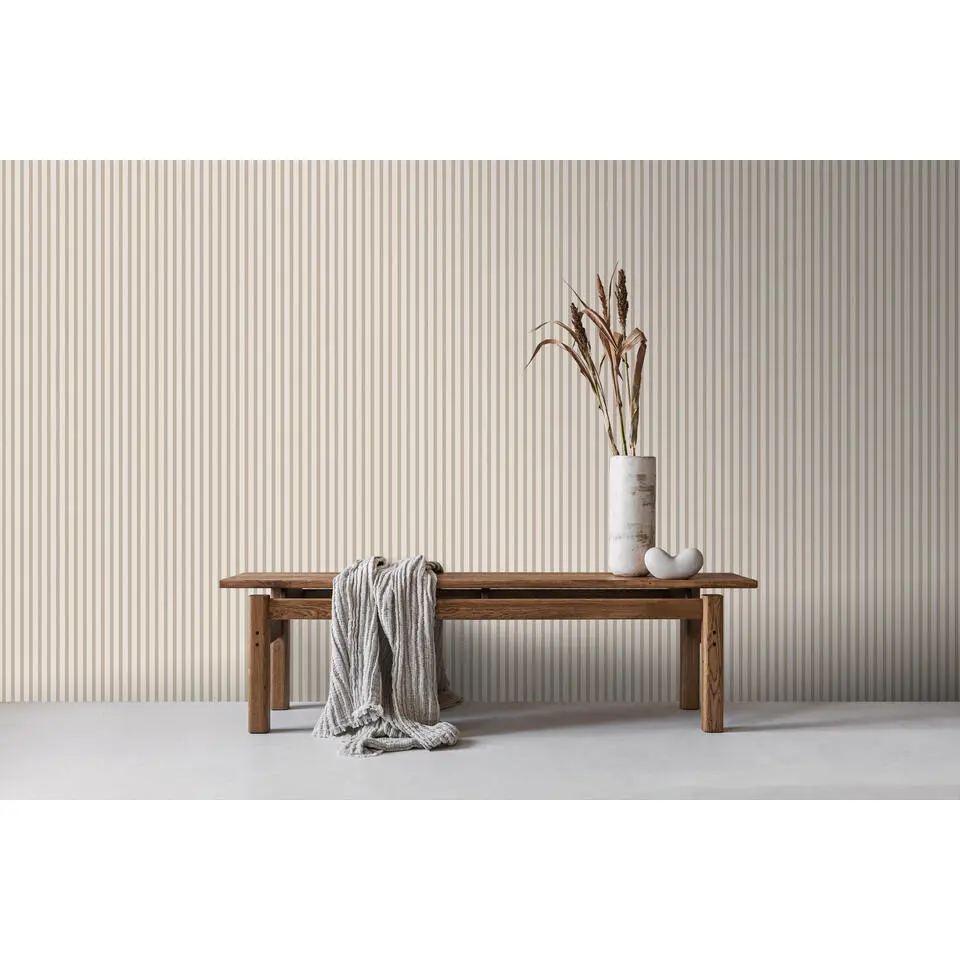 Sanders & Sanders behang strepen beige - 50 x 900 cm