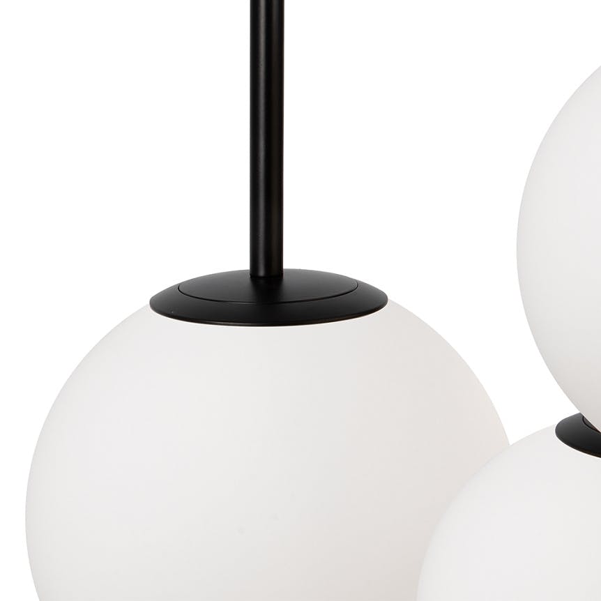 Suspension moderne noire - 3 globes en grappe DELTONA