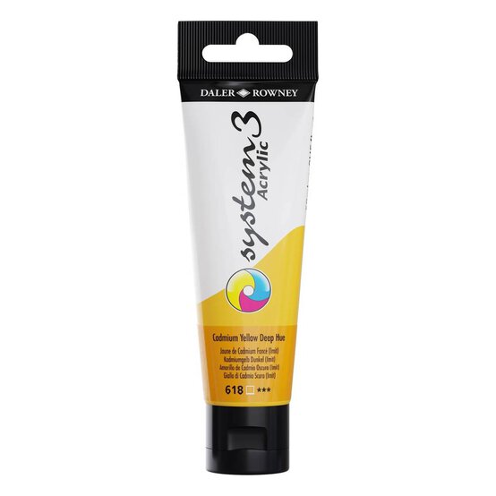 Daler-Rowney System3 Cadmium Yellow Deep Hue Acrylic Paint 59ml