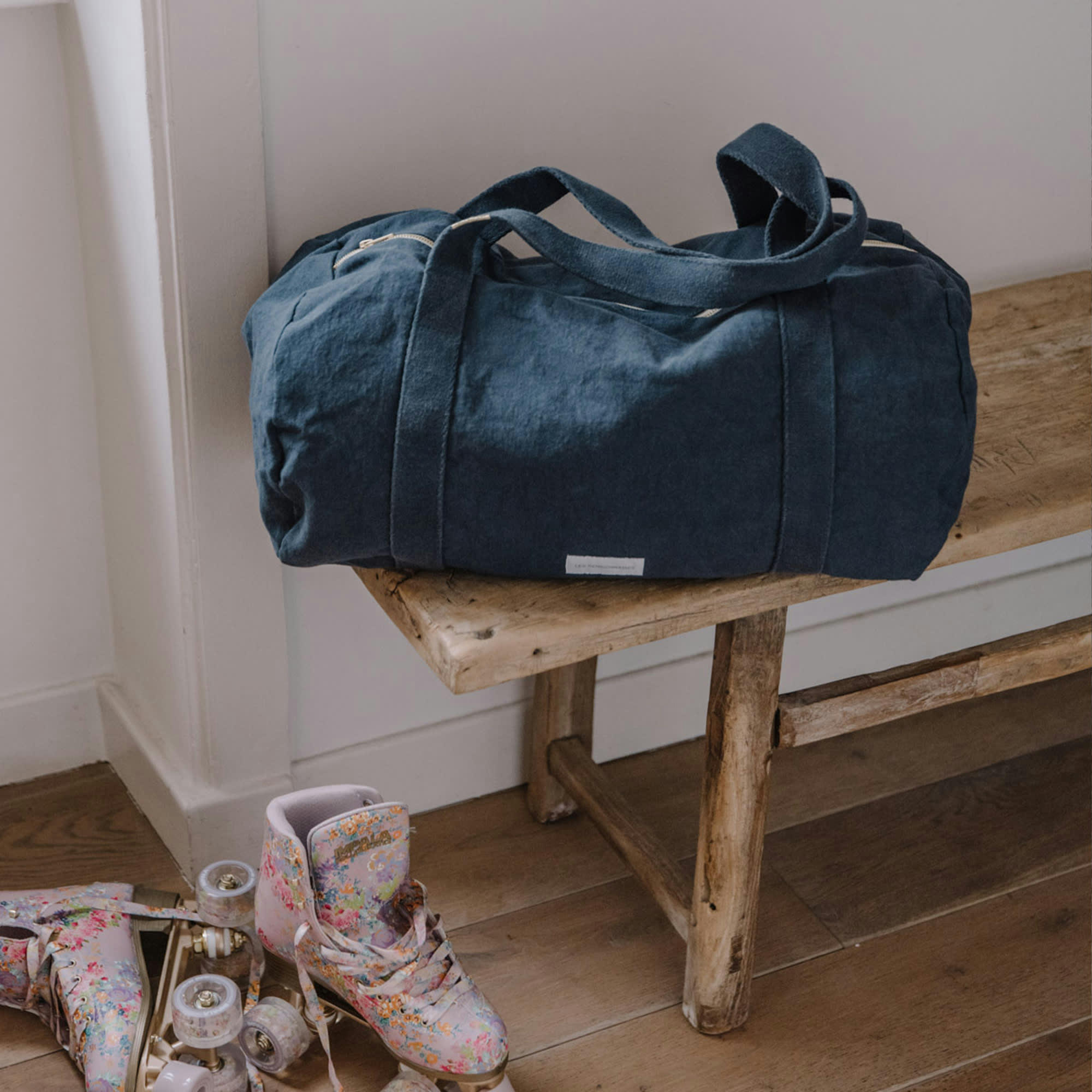 - Sac bowling en toile de coton bio bleu orage