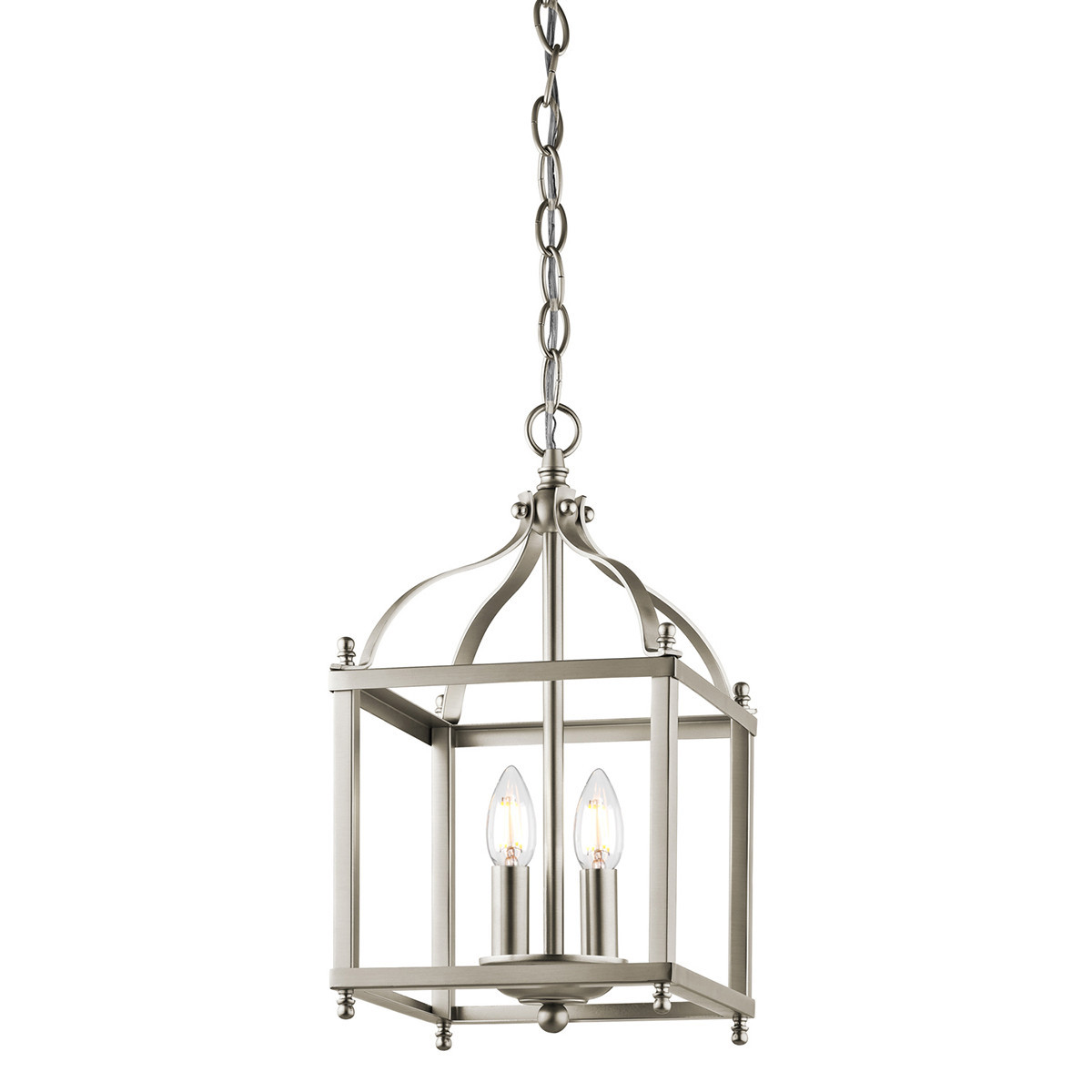 Lampa wisząca szczotkowany nikiel Larkin 2xE14x60W Kichler