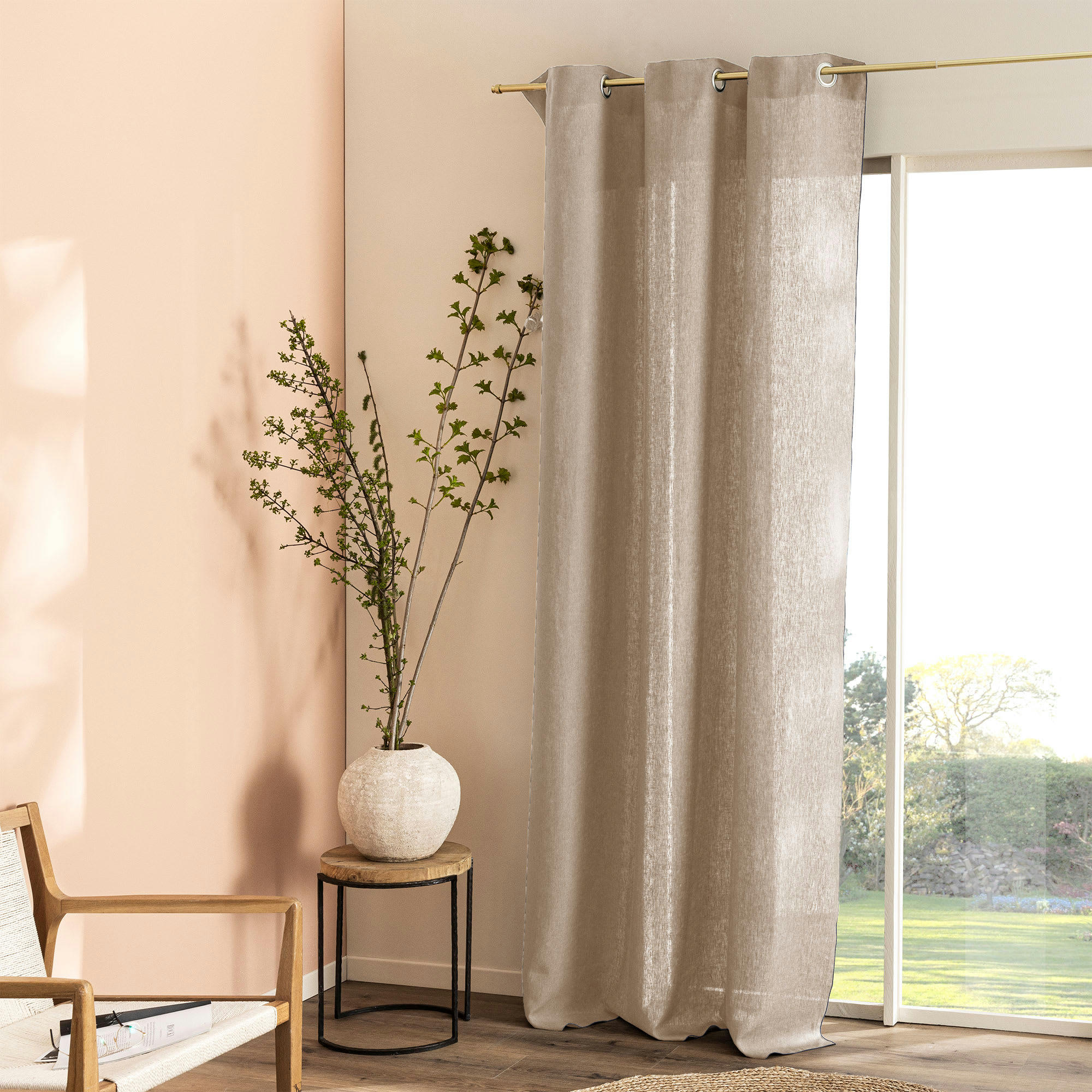 AUTOUR DU LIN - Rideau à œillets en pur lin lavé  200x260cm Lin