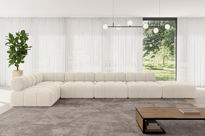 Narożnik lewostronny modułowy FAVIO-L3 475x190x70 cm Beżowy
